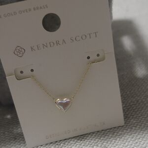 NWT Kendra Scott Gold and Clear Heart Necklace